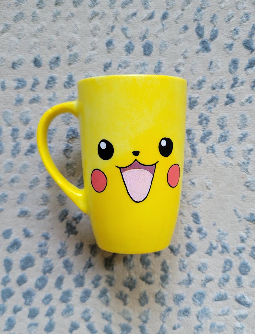 Yellow lightning creature mug