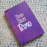 A Purple Galaxy Hand painted notebook with the words 