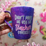 purple Galaxy hand painted mug with the words 