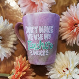 Pastel Pink hand painted mug with the words 