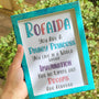 a mint hand painted frame with the following words written inside "Rofaida, you are a Disney Princess, You live in a world where Imagination has no limits and Dreams are forever"