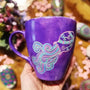 A Hand-painted Purple Galaxy Mug with Aquarius Sign 