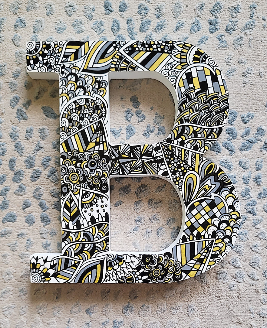 Black and Gold Wooden Letter