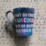 A Black galaxy Hand Painted mug with the words 