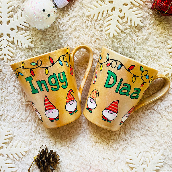 Festive Gnomes Couple Mugs