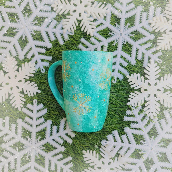 Green Snowflakes mug