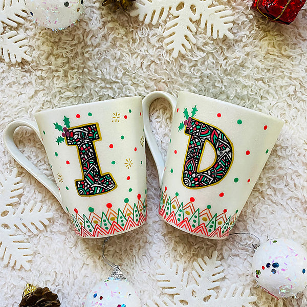 Christmas Patterns Couple Mugs