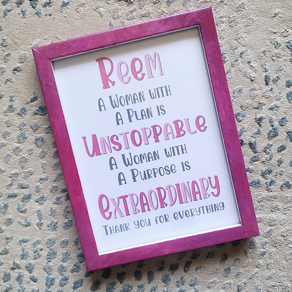 Pink Frame with Custom Quote