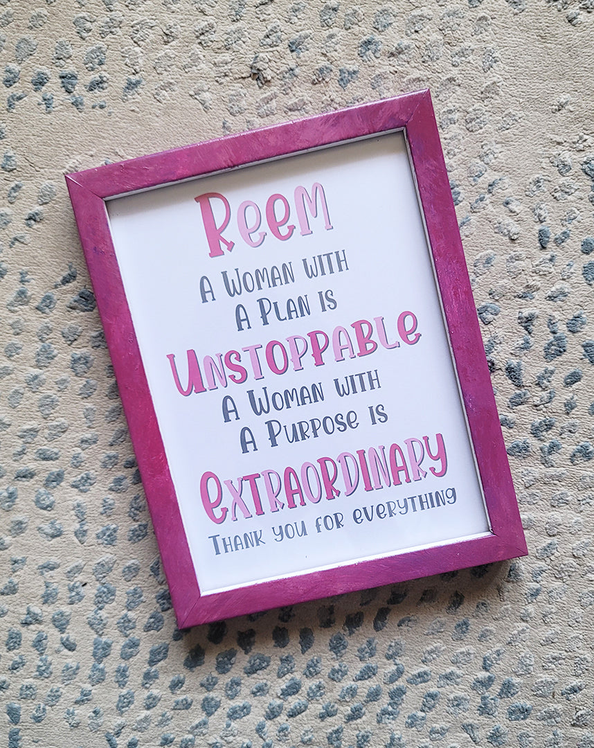 Pink Frame with Custom Quote