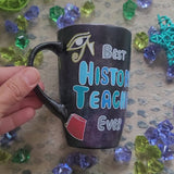 A Black Sky Hand painted mug with the words 