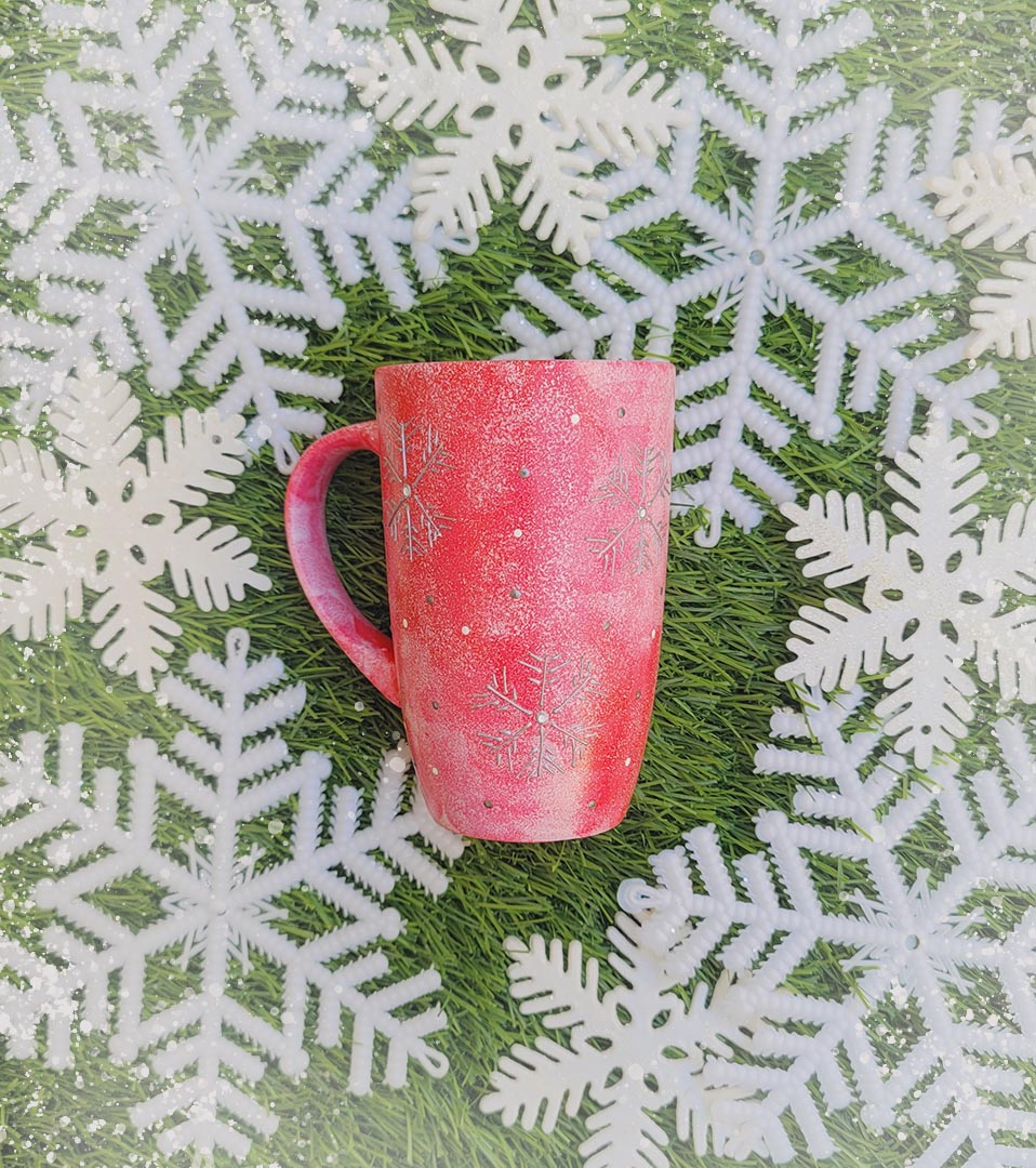 Red Snowflakes mug