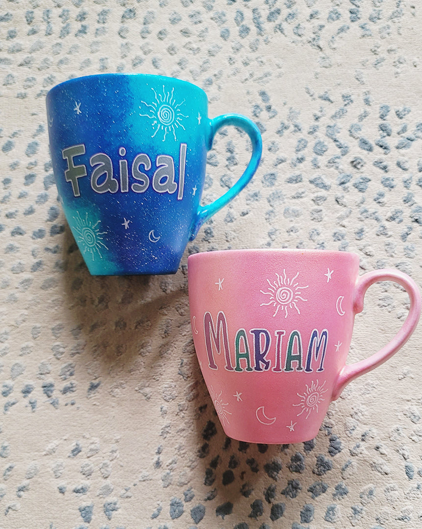 Sun, Moon and Stars Couple Mugs