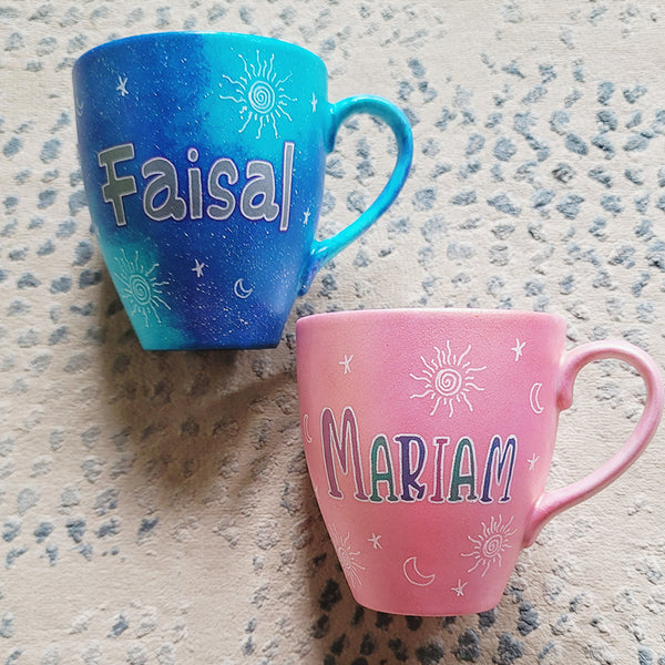 Sun, Moon and Stars Couple Mugs